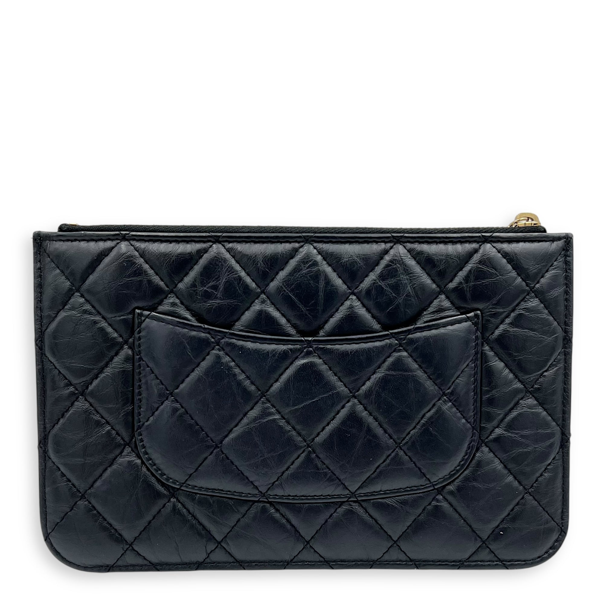 2.55 Shoulder Bag Black in Calfskin, Gold hardware - Image 3