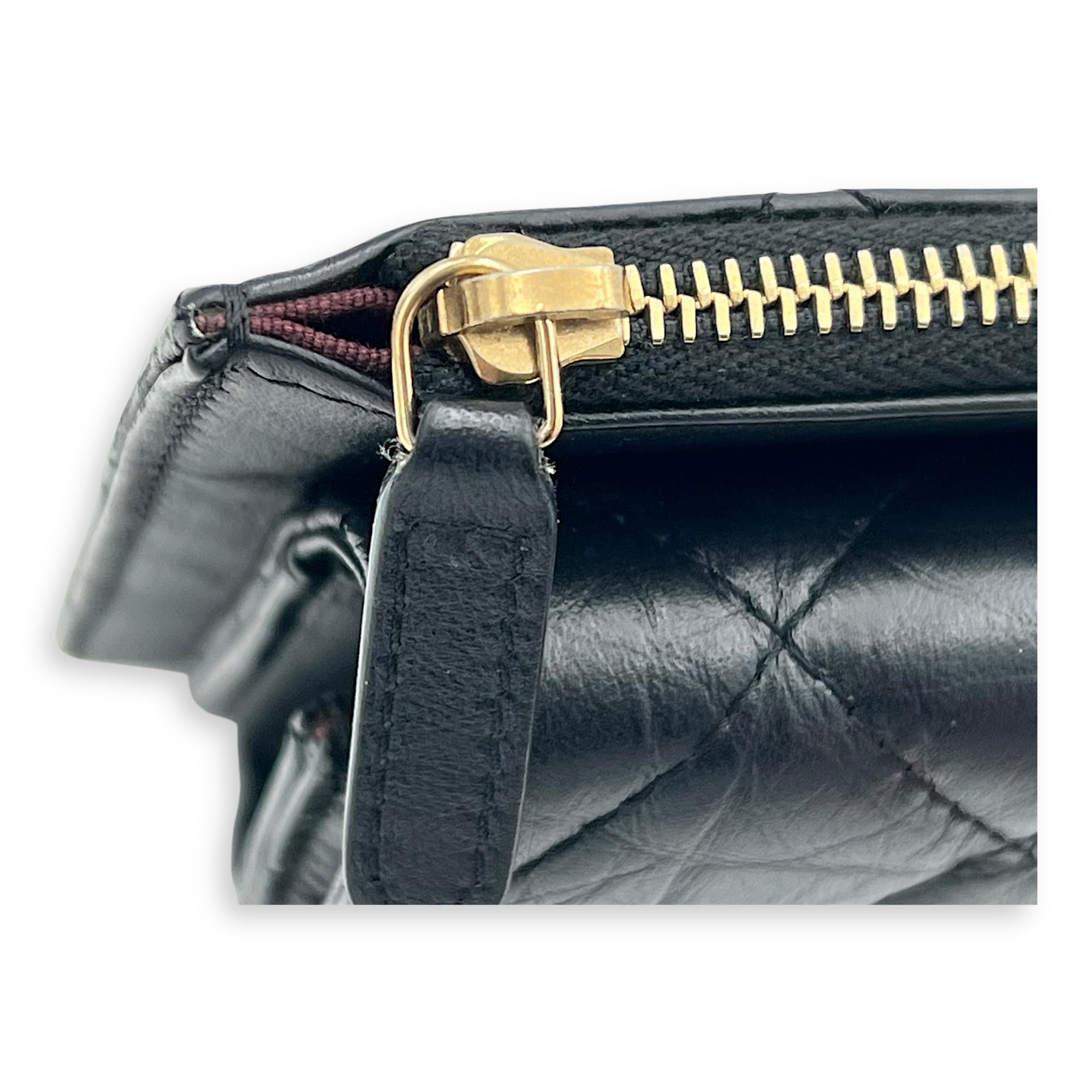 2.55 Shoulder Bag Black in Calfskin, Gold hardware - Image 8