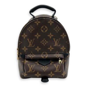 Palm Springs Mini Brown Backpack in Monogram Coated Canvas, Gold hardware