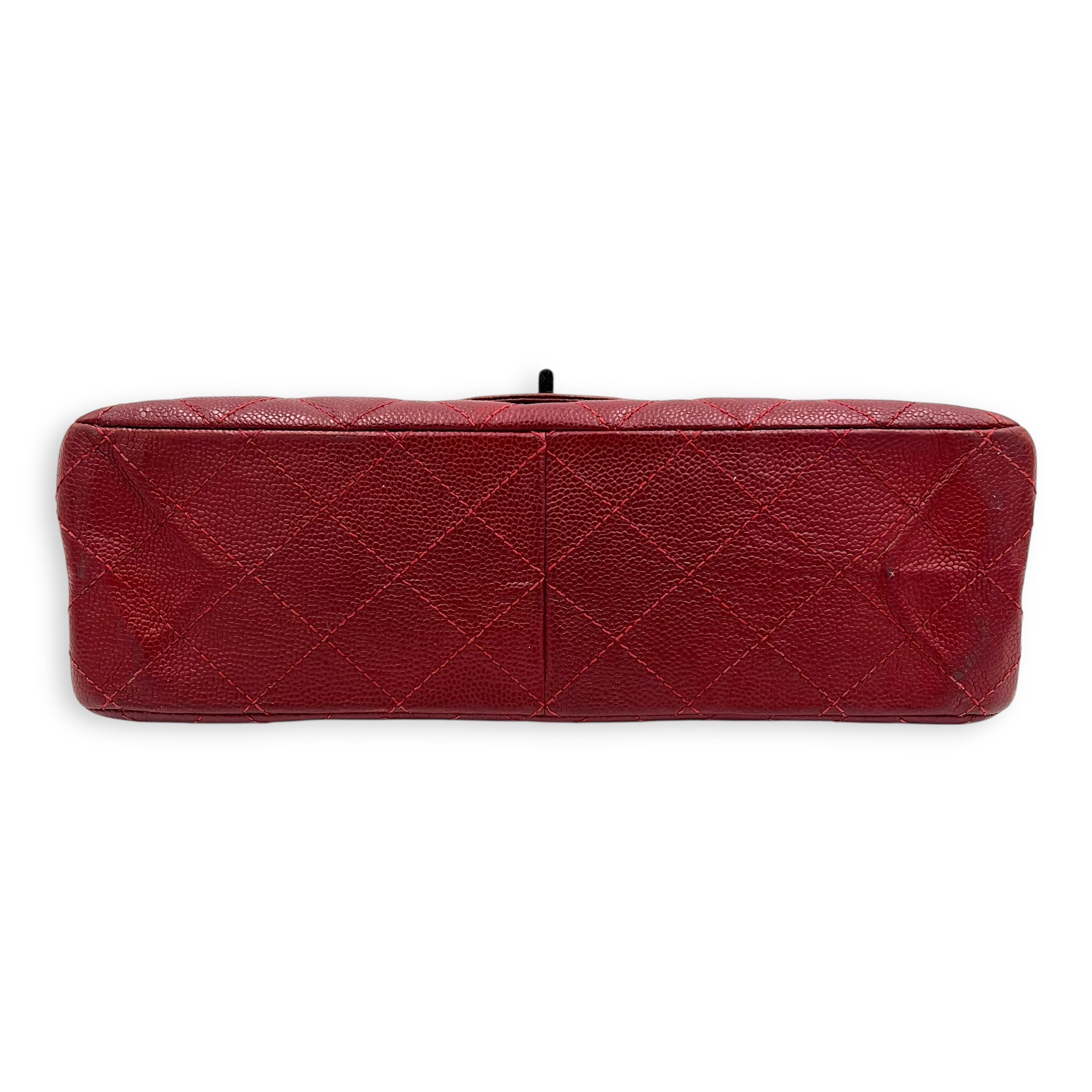 2.55 Shoulder Bag Red in Caviar Leather, Ruthenium hardware - Image 6