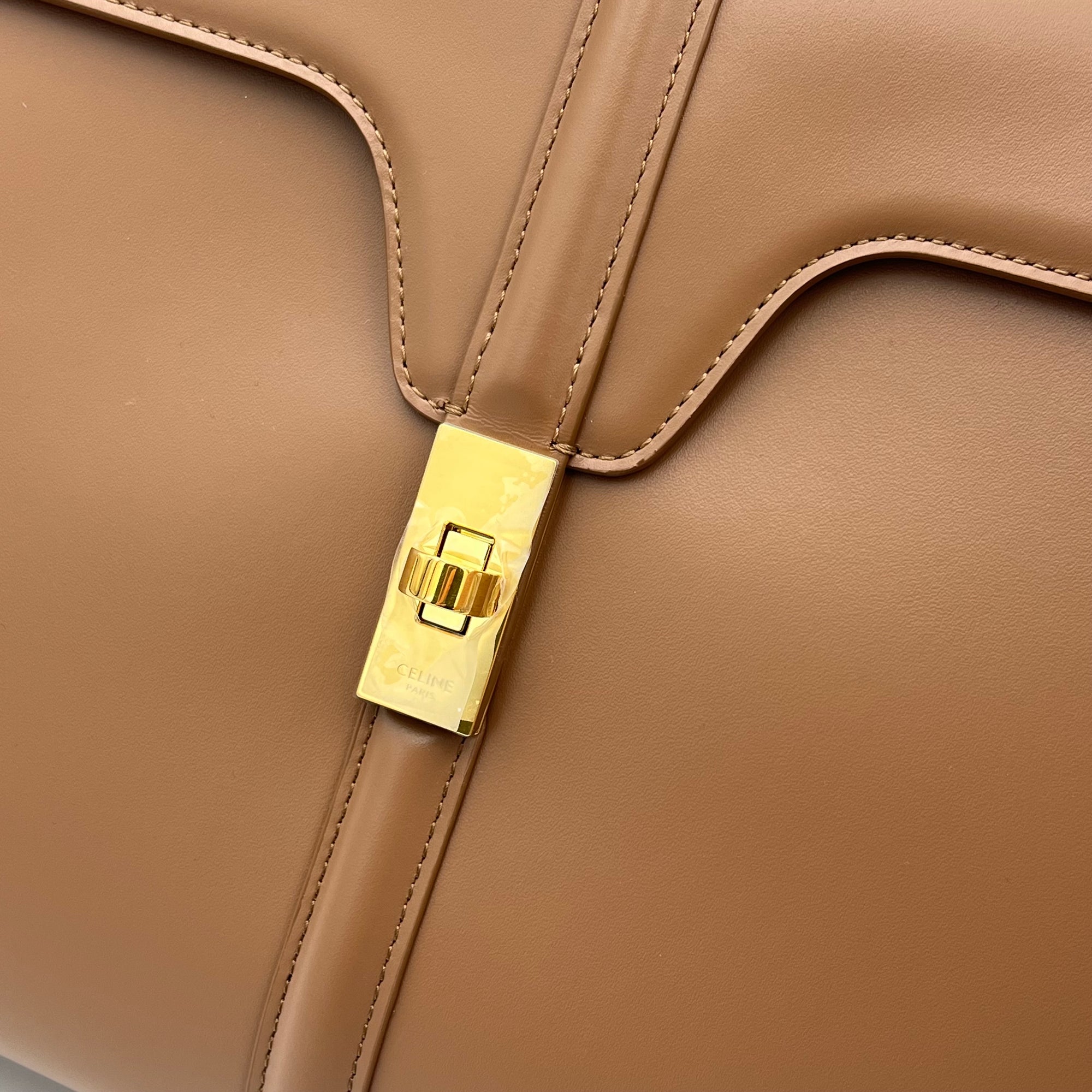 16 Top Handle Bag Brown in Calfskin, Gold hardware - Image 8