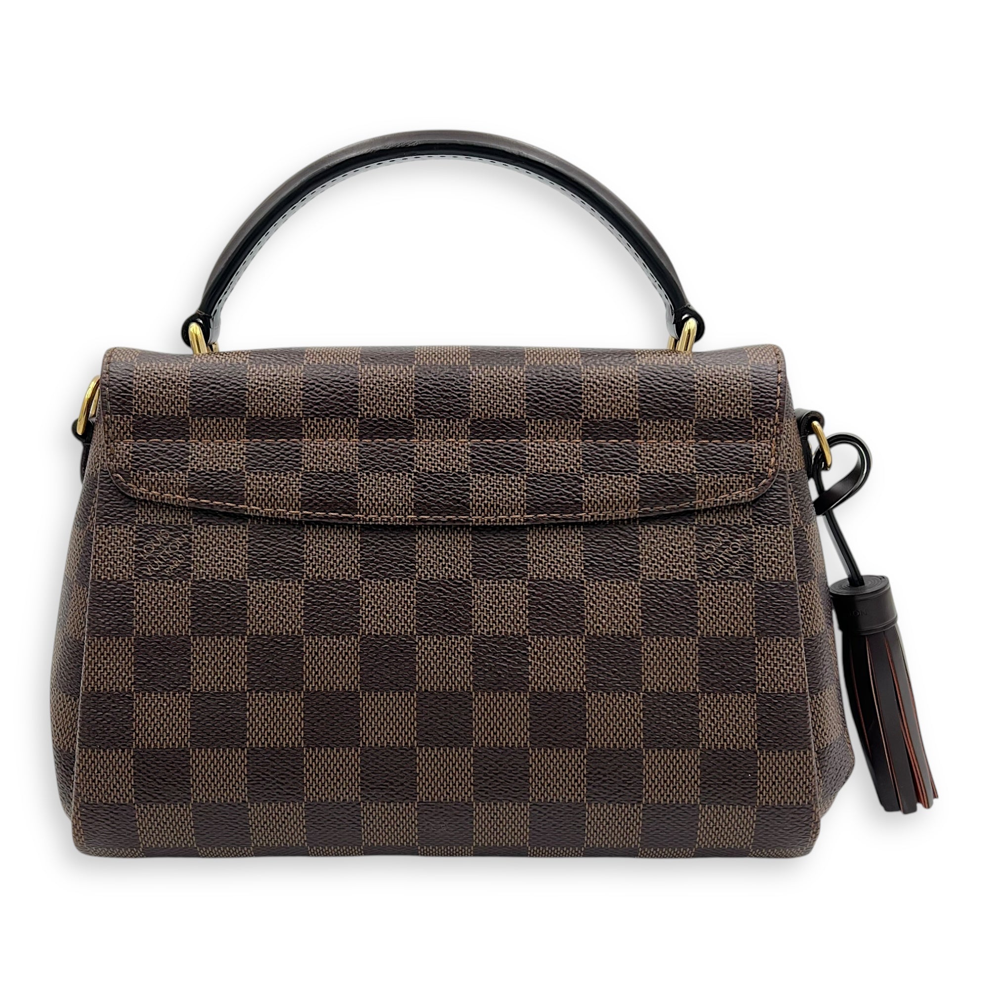 Croisette Top Handle Bag Brown in Coated Canvas, Gold hardware - Image 3