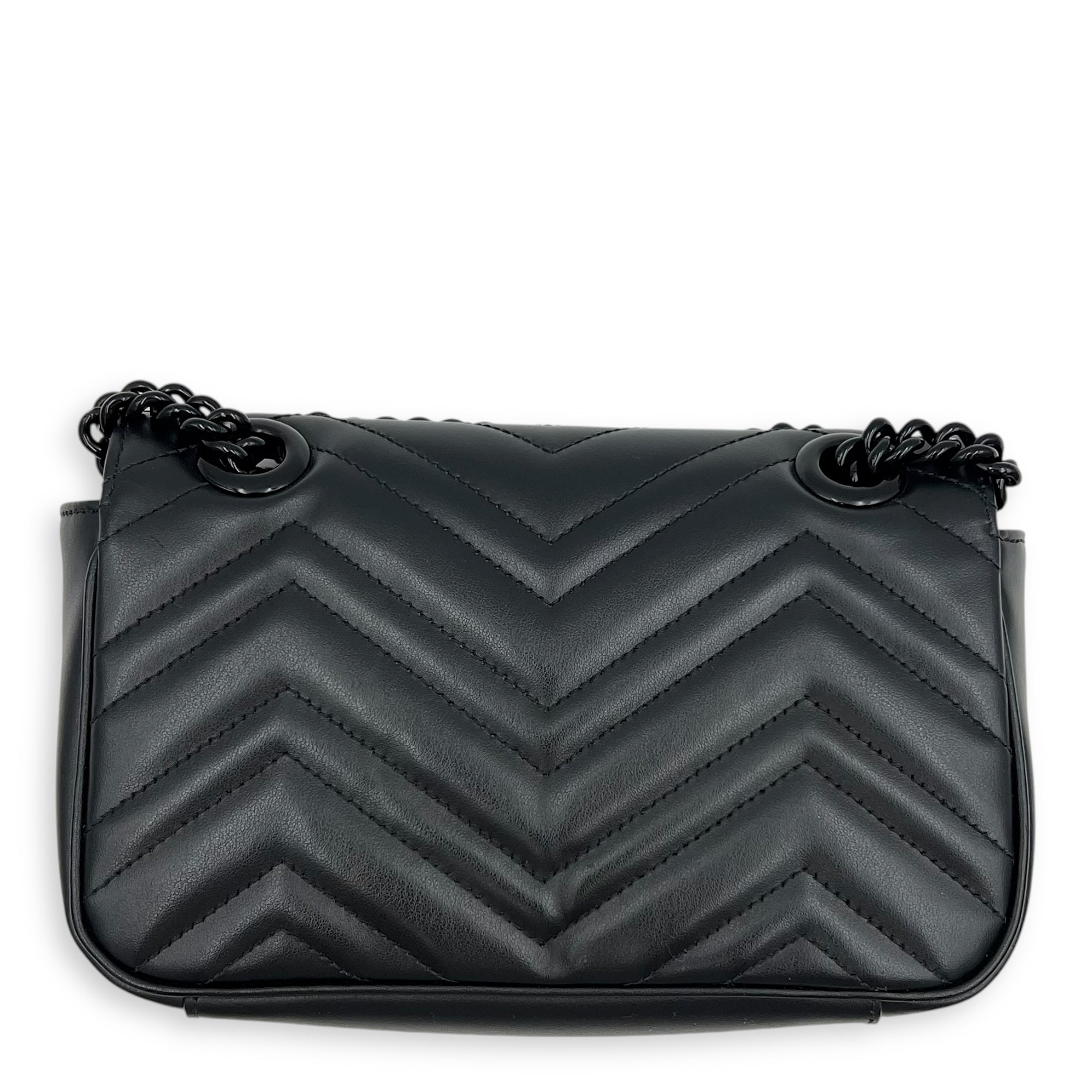GG Marmont Shoulder Bag Small Black in Calfskin, black hardware - Image 3
