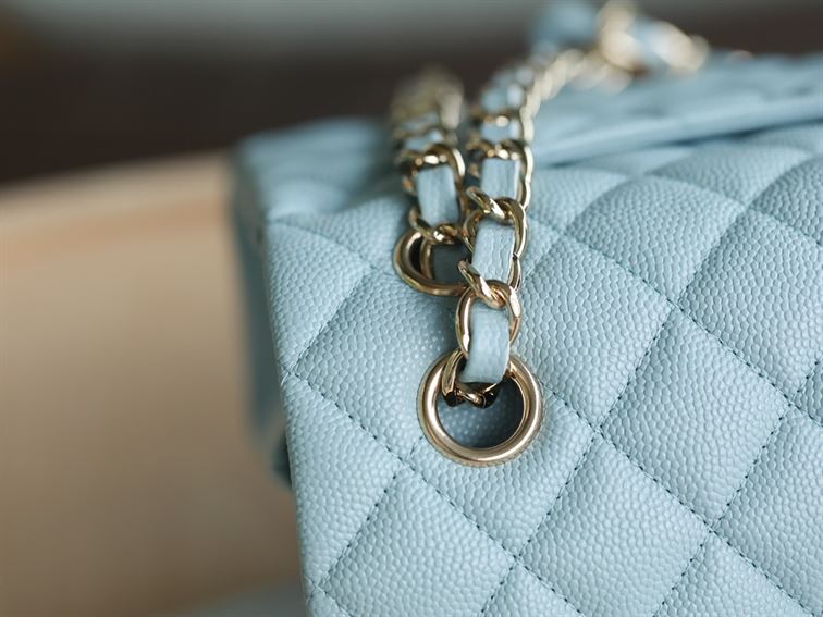 Chanel Small Double Flap Bag Light Blue - Image 6