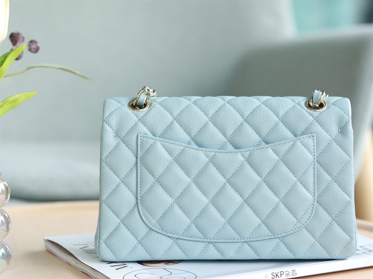 Chanel Small Double Flap Bag Light Blue - Image 4