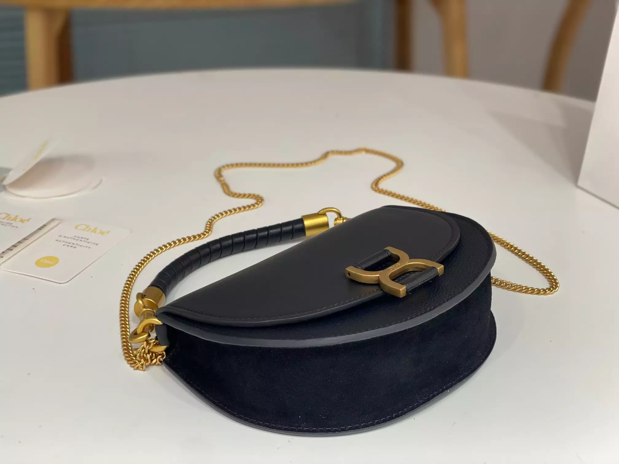 Chloé Marcie Chain Flap Bag in Black - Repbags.ru - Image 6