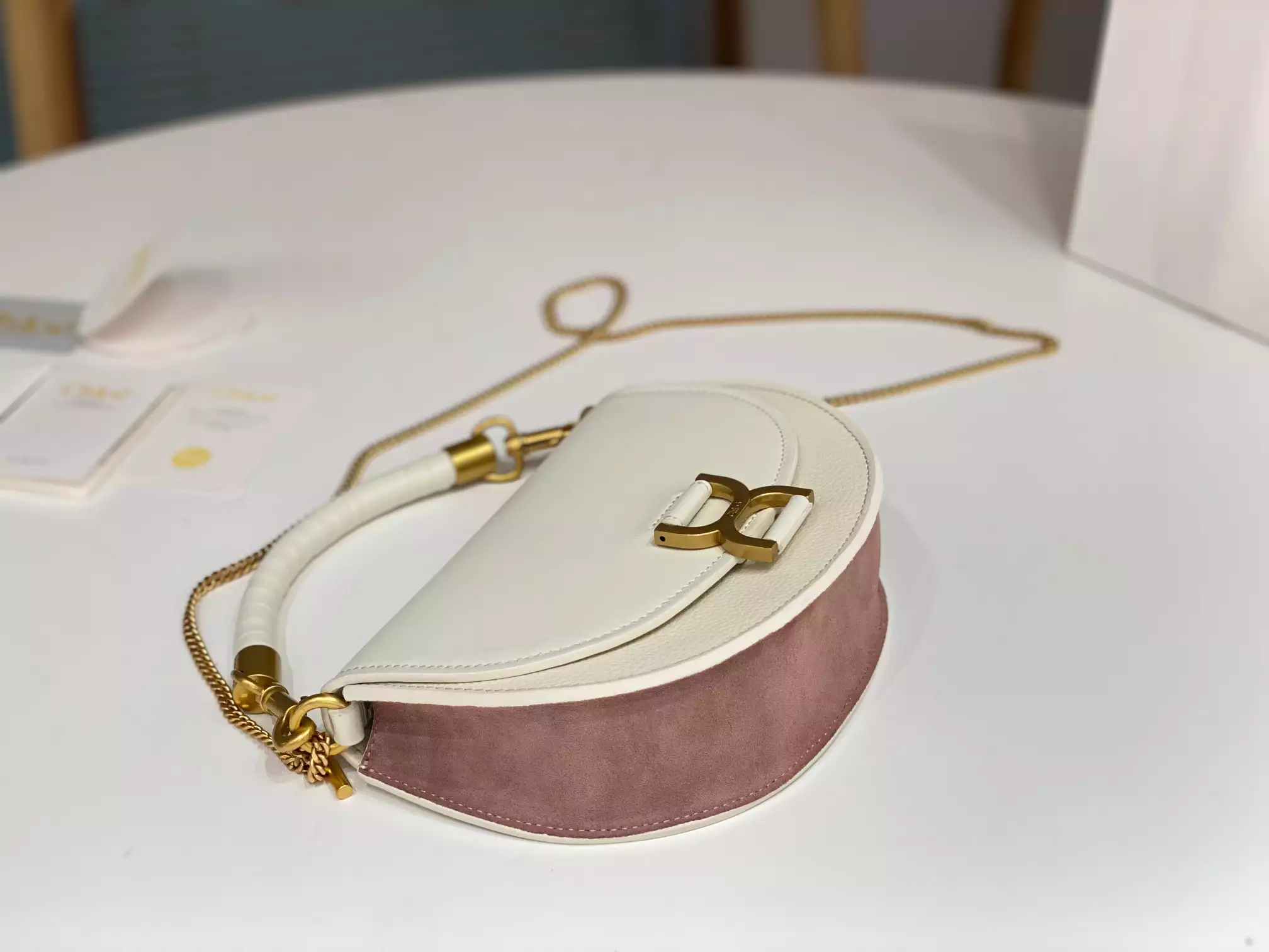 Chloé Marcie Chain Flap Bag in Misty Ivory - Repbags.ru - Image 5