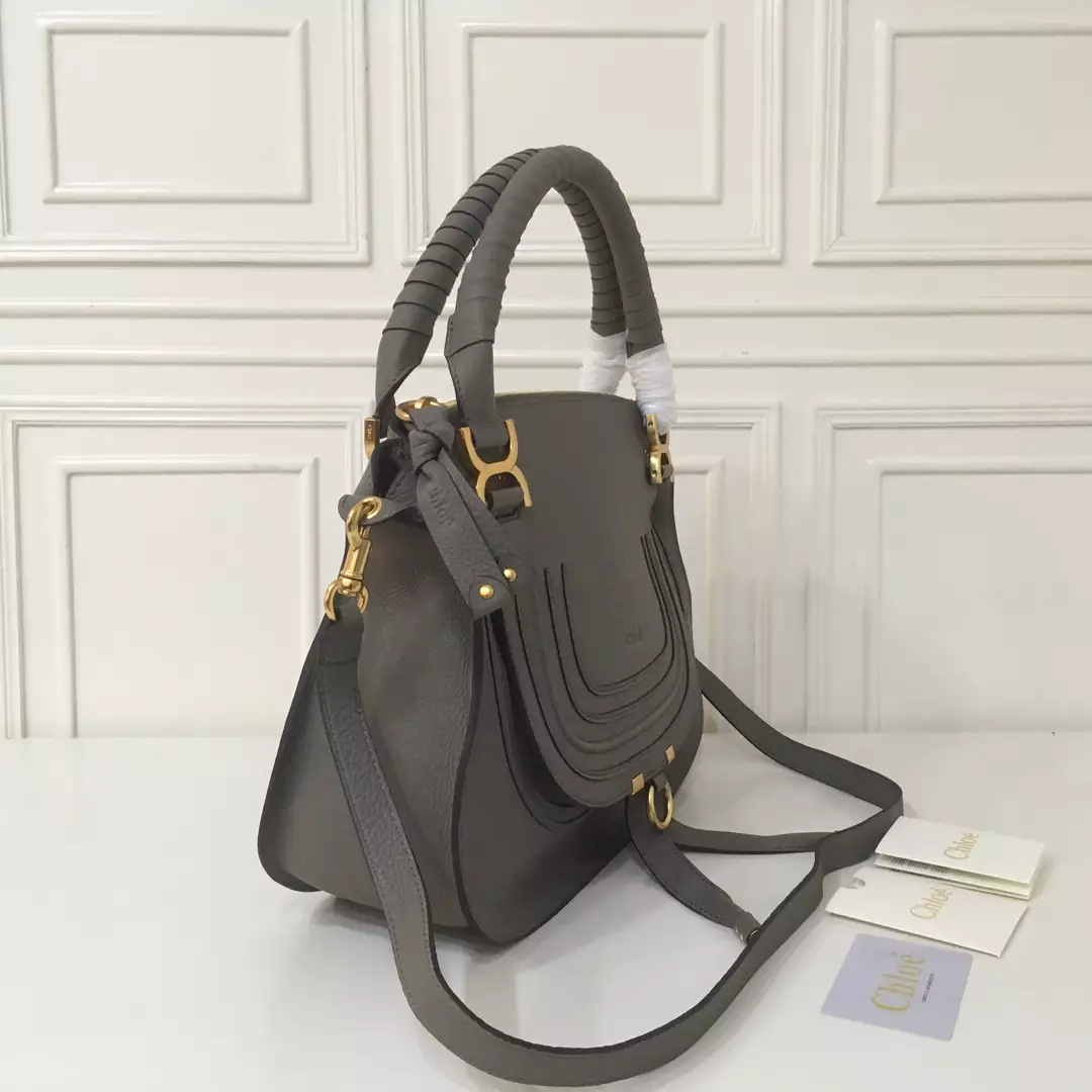 Chloé Marcie Elephant Grey Double Carry Bag - Repbags.ru - Image 7