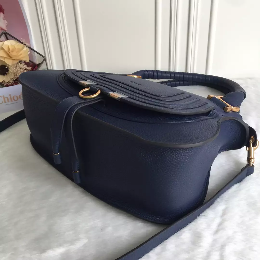 Chloé Marcie Navy Double Carry Bag - Repbags.ru - Image 8