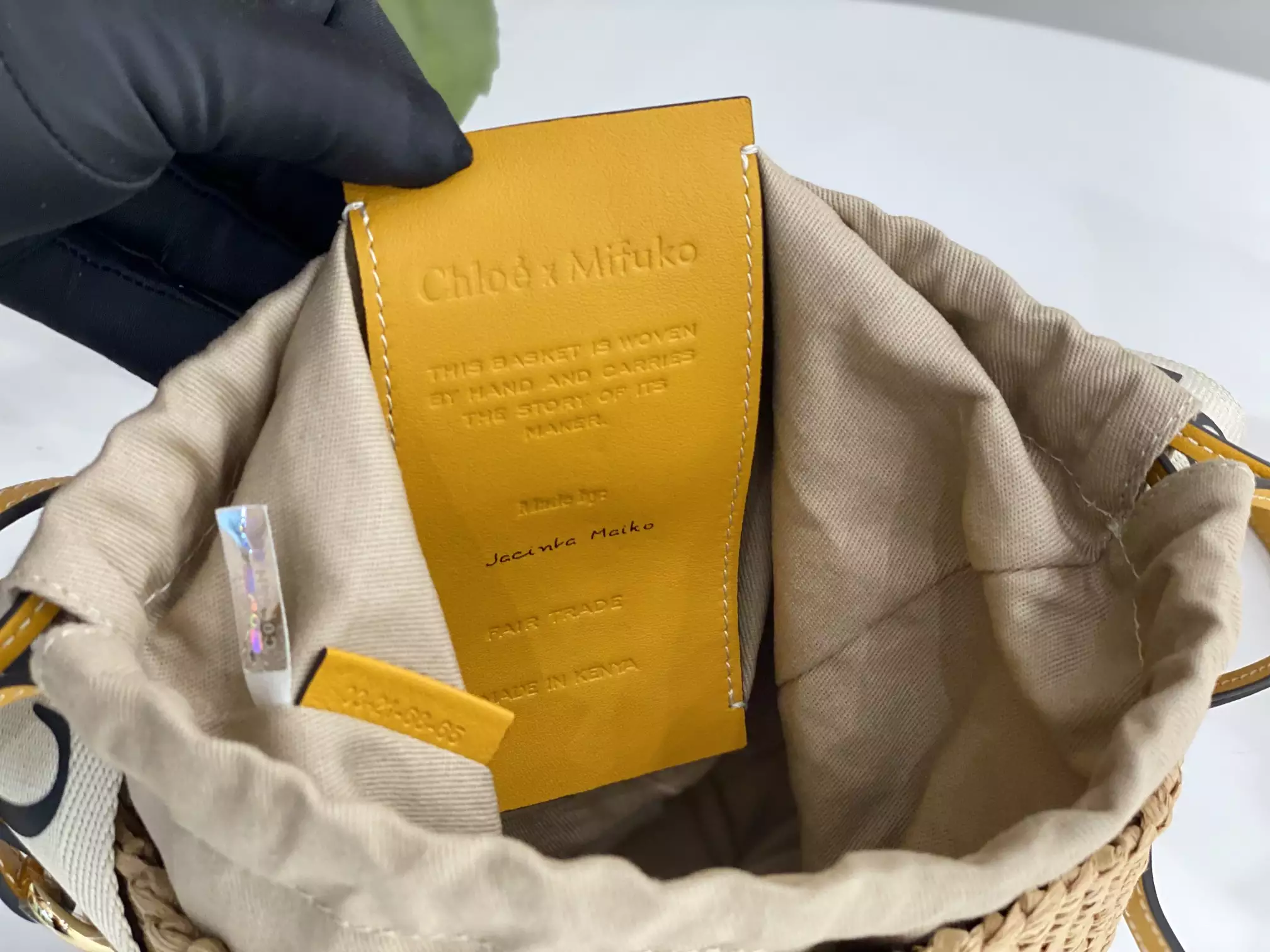 Chloe Small Woody Basket in White/Yellow - Repbags.ru - Image 10