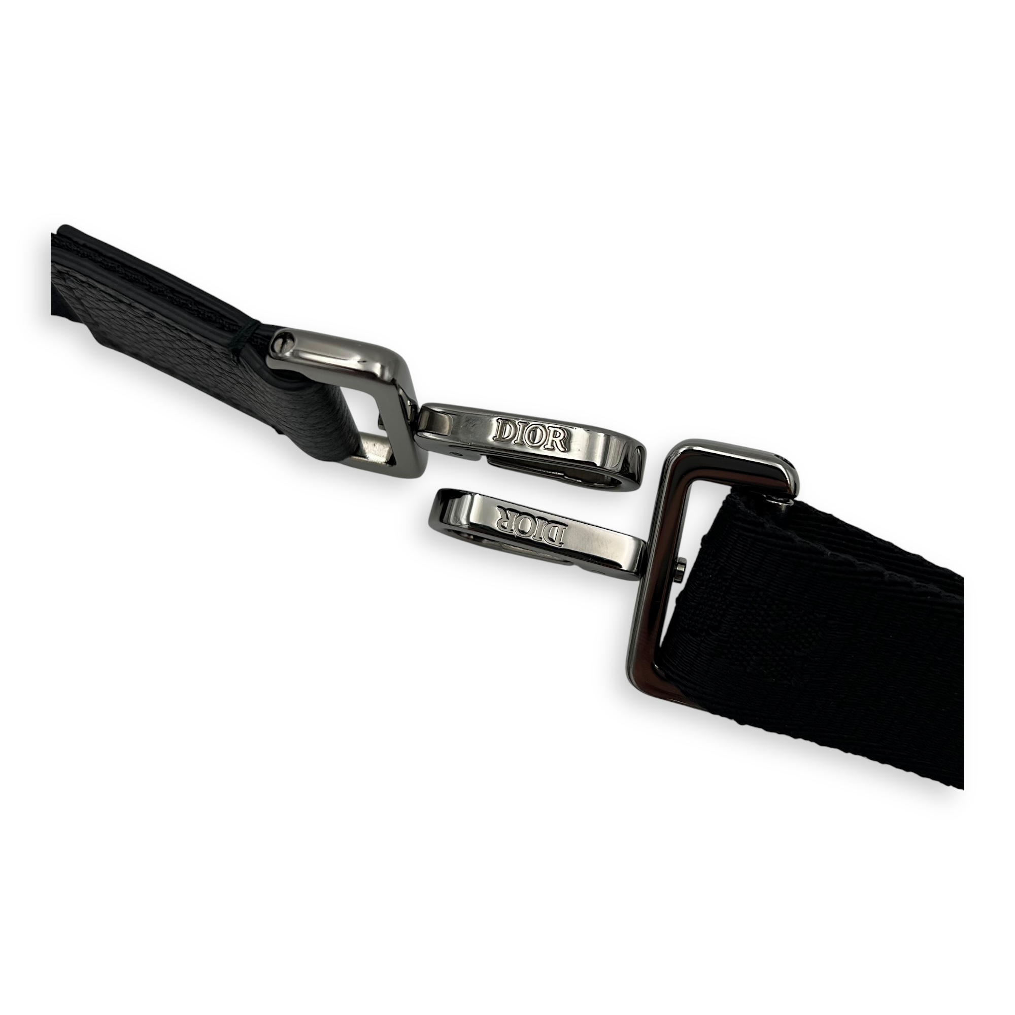 Zipped Pouch Crossbody Bag Blue in Canvas, Silver hardware - Image 11