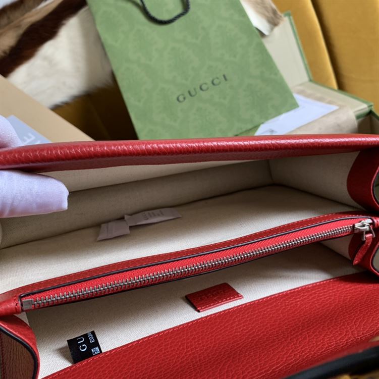 Dionysus leather shoulder bag Hibiscus red - Image 6