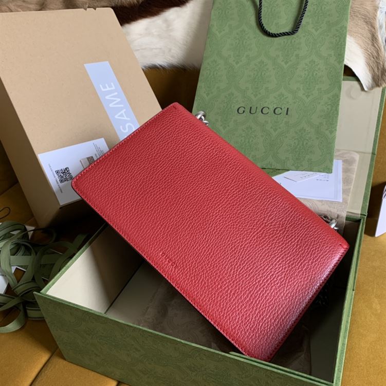 Dionysus leather shoulder bag Hibiscus red - Image 4