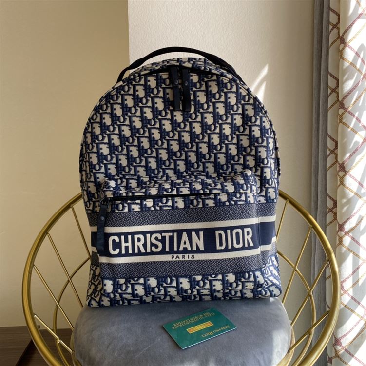 DiorTravel backpack Blue Dior Oblique Jacquard - DB009 - Image 5