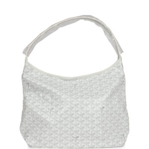 Goyard Goyardine White Boheme Hobo Bag Palladium Hardware