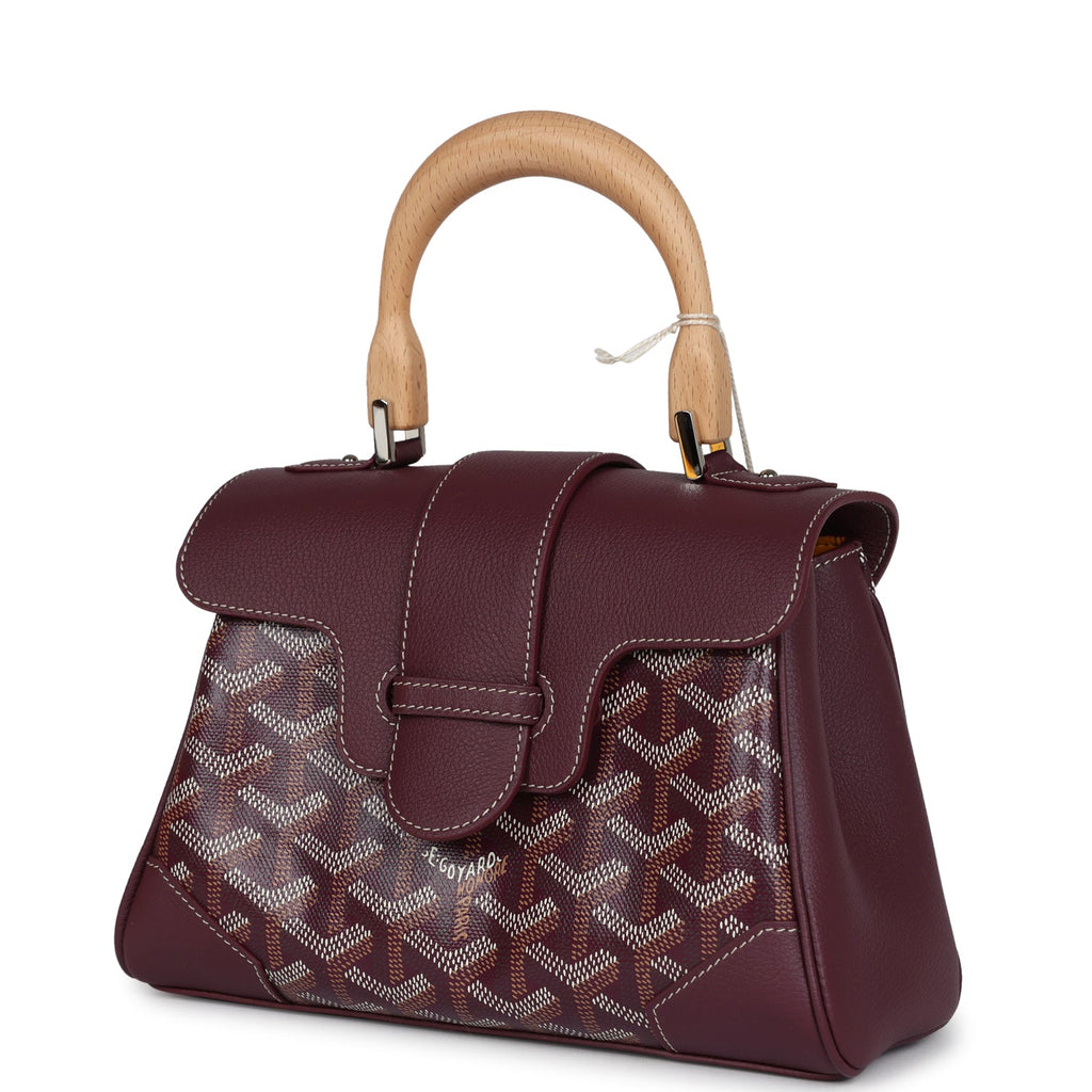 Goyard Saigon Souple Mini Bag Burgundy Goyardine Palladium Hardware - Image 6