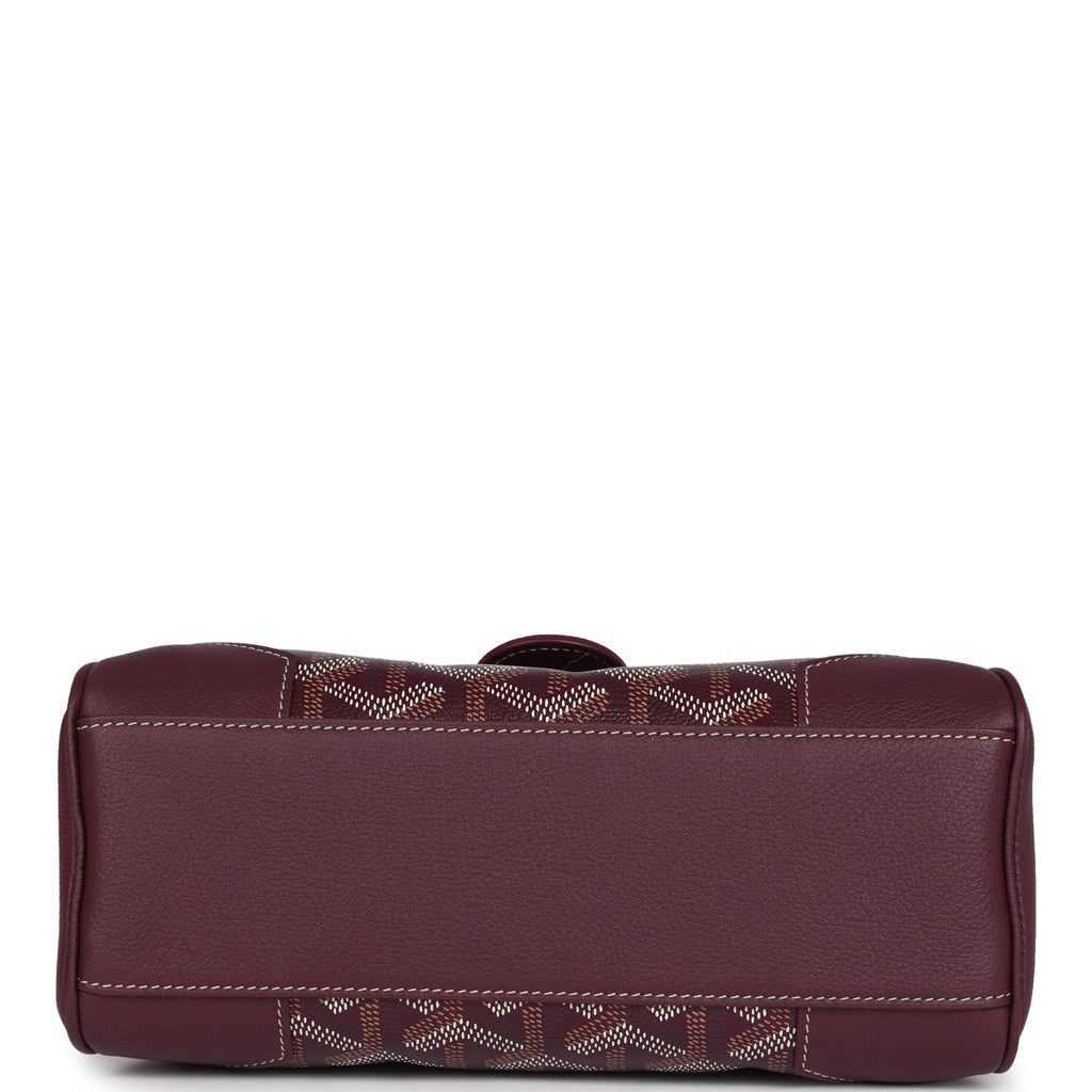 Goyard Saigon Souple Mini Bag Burgundy Goyardine Palladium Hardware - Image 7