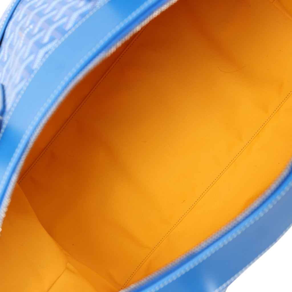 Goyard Bowling 45 Bag Sky Blue Goyardine Canvas and Cervon Calfskin Palladium Hardware - Image 8