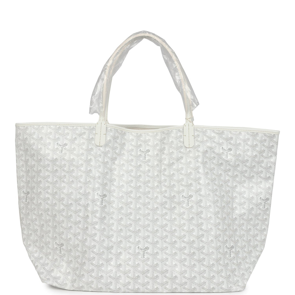 Goyard Goyardine Canvas White Saint Louis GM Tote Palladium Hardware - Image 5