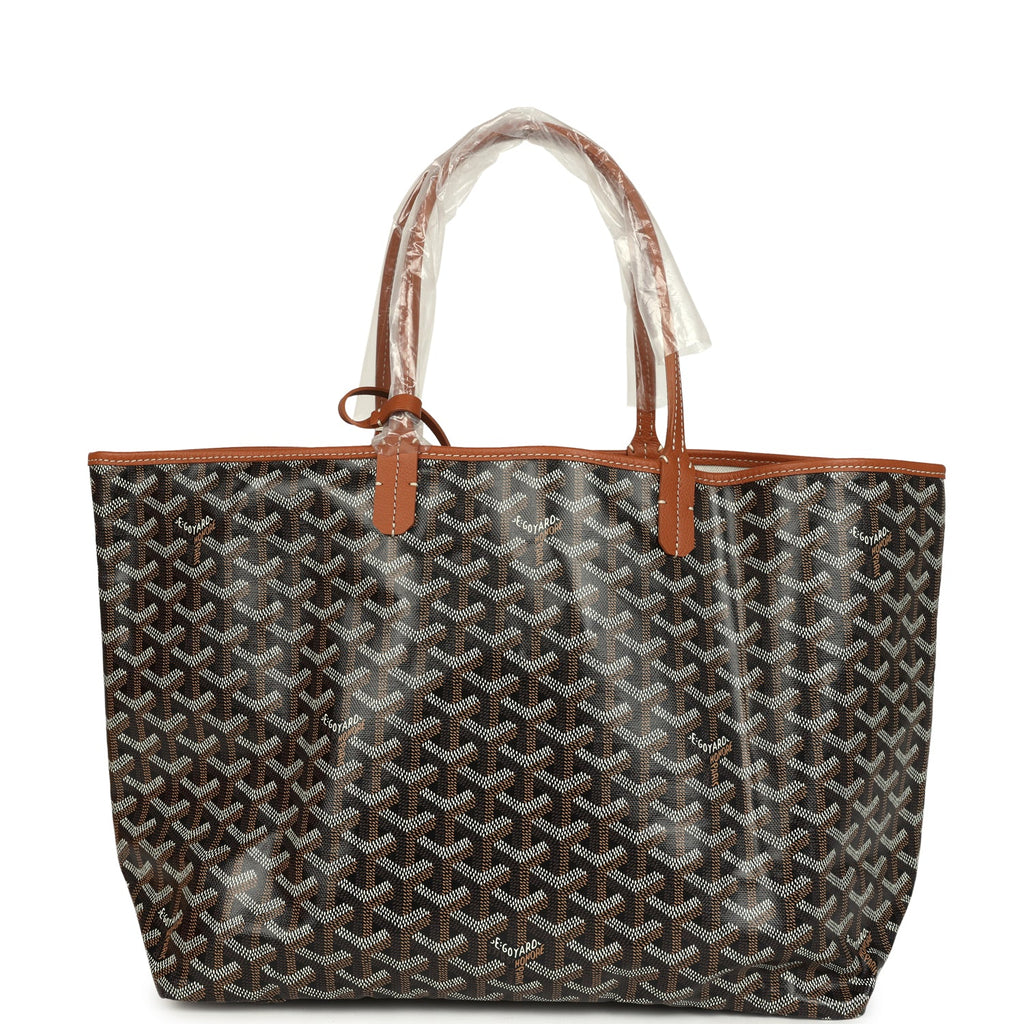 Goyard Goyardine Black and Brown Saint Louis PM Tote Bag Palladium Hardware - Image 5