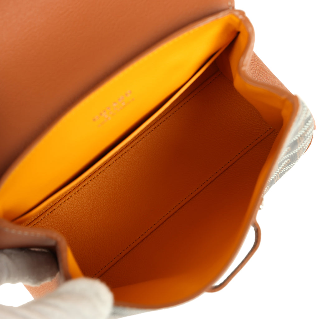 Goyard Saigon Souple Mini Bag Black and Brown Goyardine Canvas Palladium Hardware - Image 9