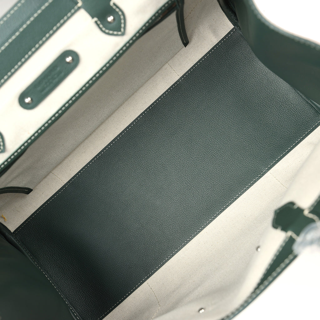 Goyard Saigon Tote Dark Green Goyardine Canvas Palladium Hardware - Image 9
