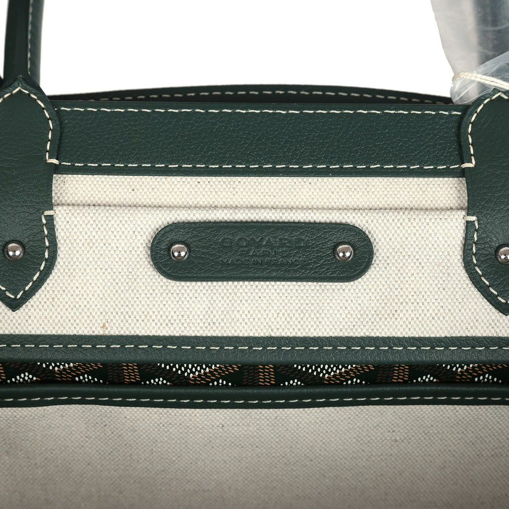Goyard Saigon Tote Dark Green Goyardine Canvas Palladium Hardware - Image 10