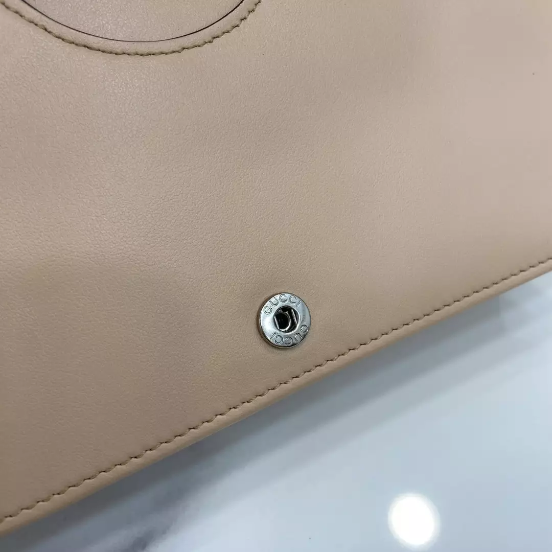 GG Marmont Chain Wallet in Light Beige Leather - Repbags.ru - Image 10
