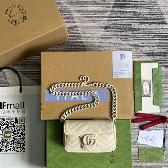 GG Marmont belt bag White chevron matelassé - Image 3