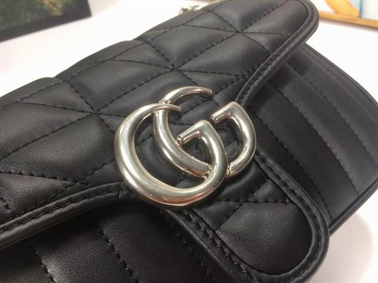 GG Marmont small shoulder bag Black matelassé leather - Image 10