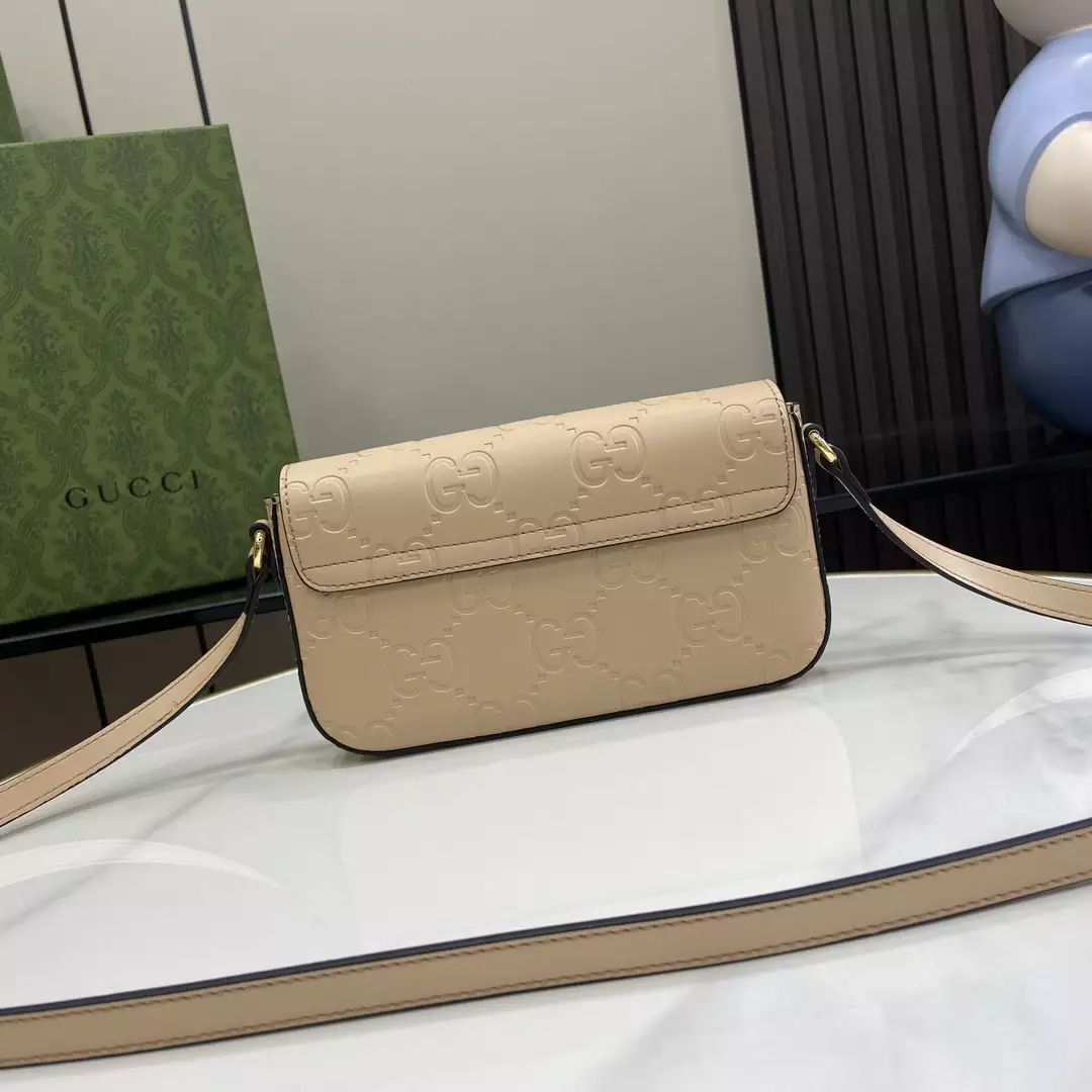 GG Super Mini Shoulder Bag in Light Beige Leather - Repbags.ru - Image 6