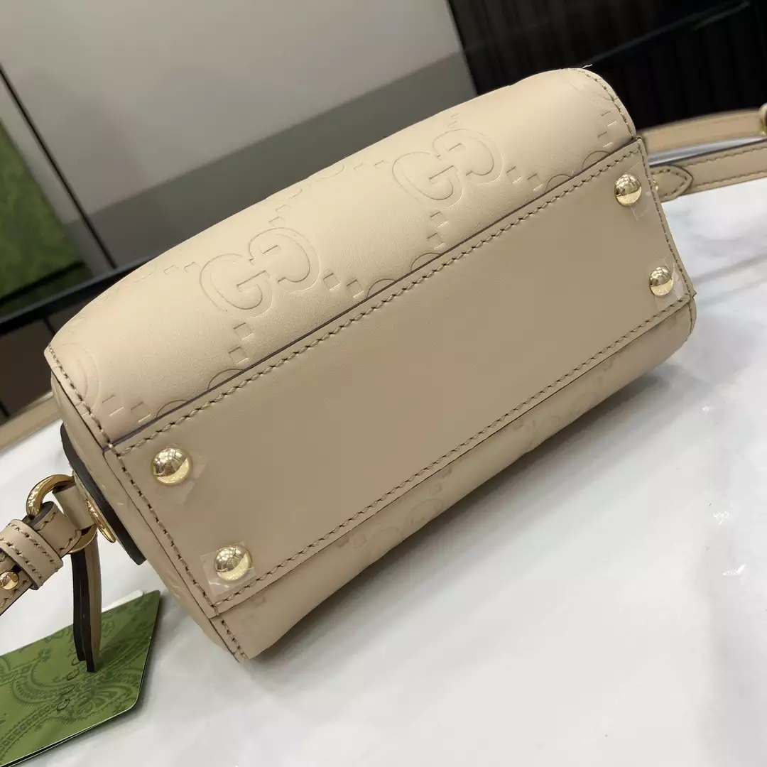GG Super Mini Top Handle Bag Light Beige Leather - Repbags.ru - Image 7