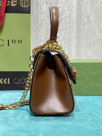 Gucci Horsebit 1955 mini bag Light brown leather- GB122 - Image 5