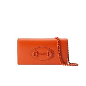 Gucci Horsebit 1955 wallet with chain Orange