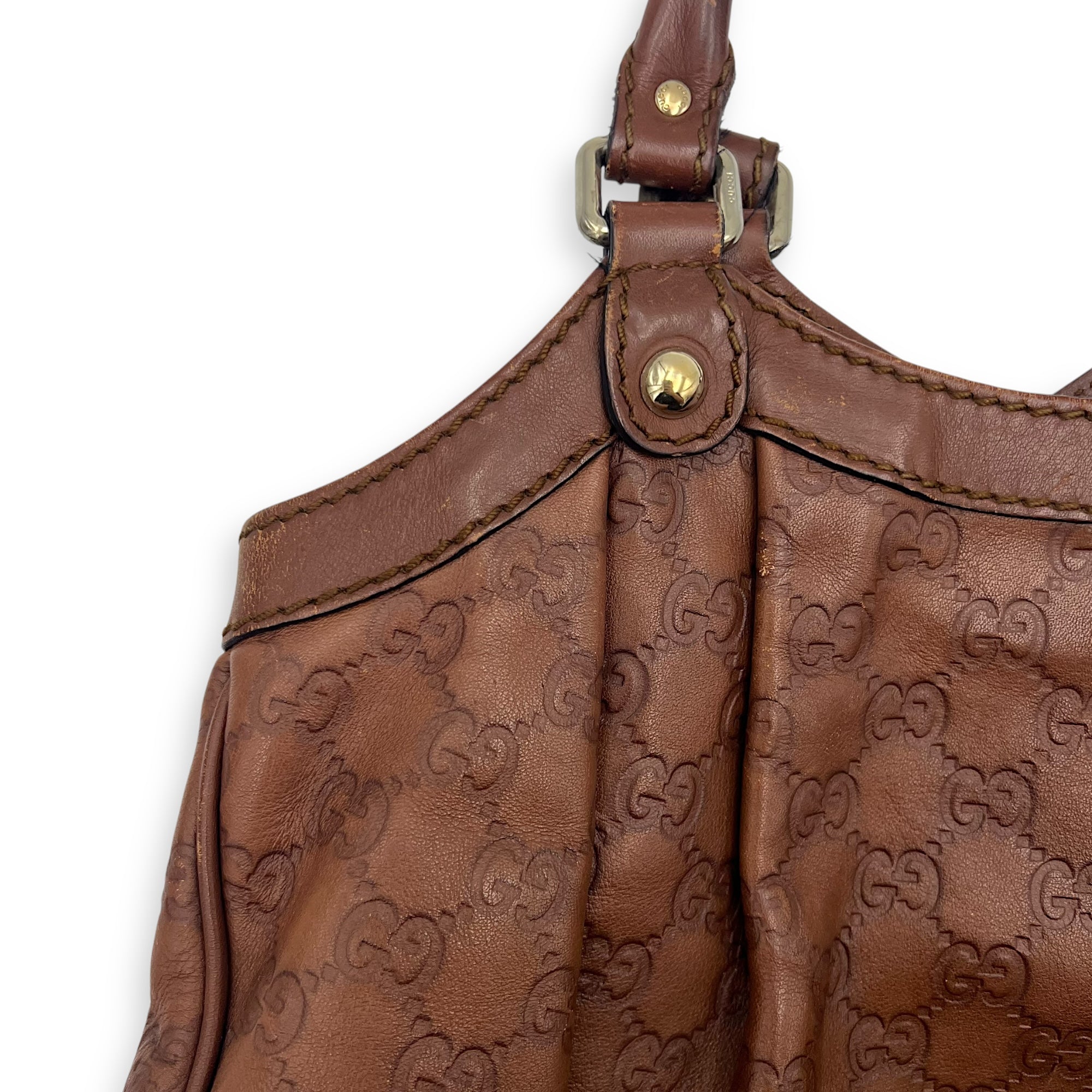 Shukey Shoulder Bag Brown in Calfskin, Gold hardware - Image 21