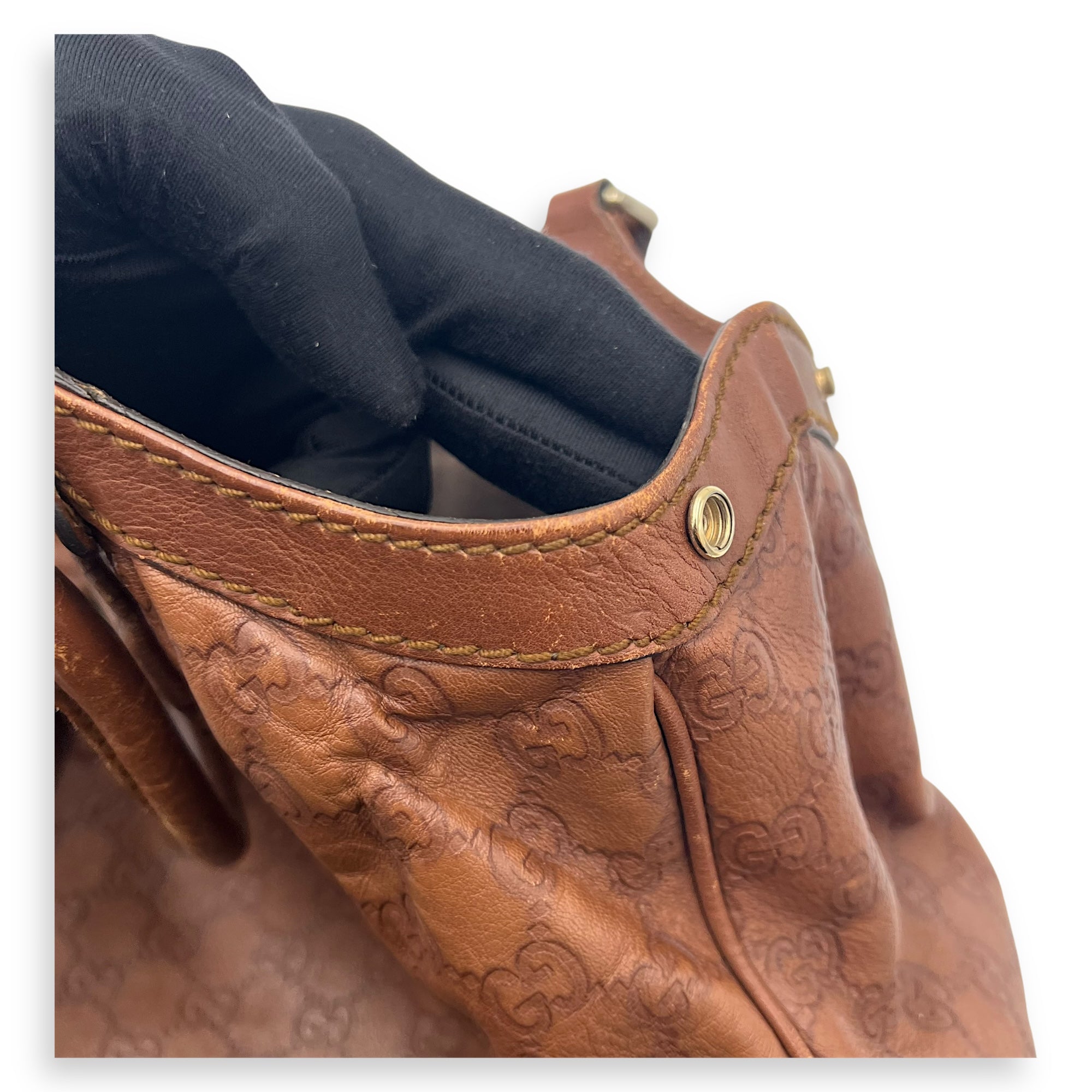 Shukey Shoulder Bag Brown in Calfskin, Gold hardware - Image 26