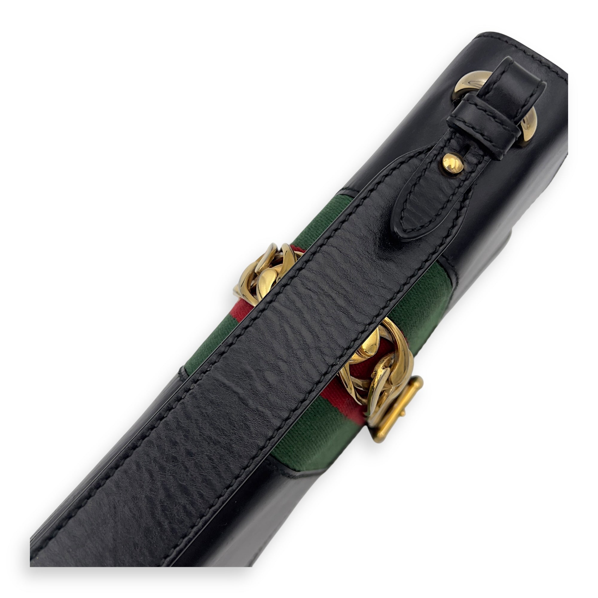 Sylvie Shoulder Bag Black in Calfskin, Gold hardware - Image 30