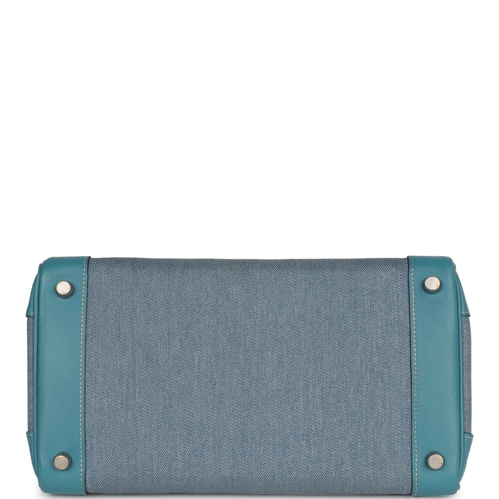 Vintage Hermes Birkin 30 Blue Jean Gulliver and Denim Palladium Hardware - Image 7