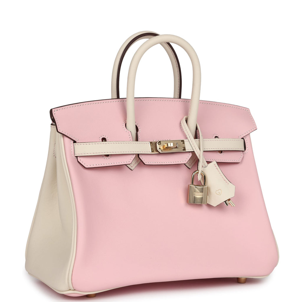 Hermes Special Order (HSS) Birkin 25 Rose Sakura and Nata Swift Permabrass Hardware - Image 3