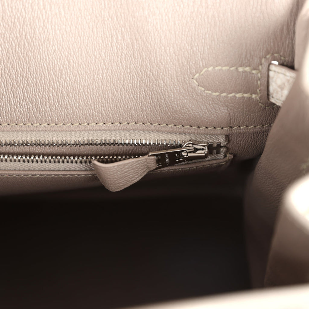 Hermes Birkin 25 Himalaya Niloticus Crocodile Diamond Encrusted Palladium Hardware - Image 12