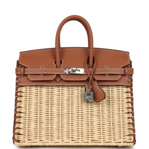 Hermes Picnic Birkin Sellier 25 Gold Swift Palladium Hardware