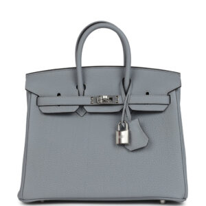 Hermes Birkin 25 Gris Pantin Togo Palladium Hardware