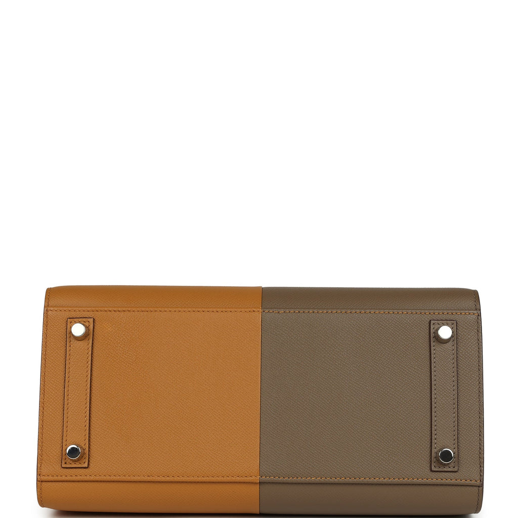 Pre-owned Hermes Casaque Birkin Sellier 30 Sesame and Etoupe Epsom Palladium Hardware - Image 7