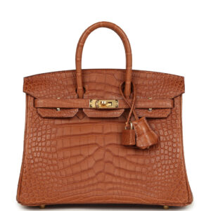 Hermes Birkin 25 Gold Matte Alligator Gold Hardware