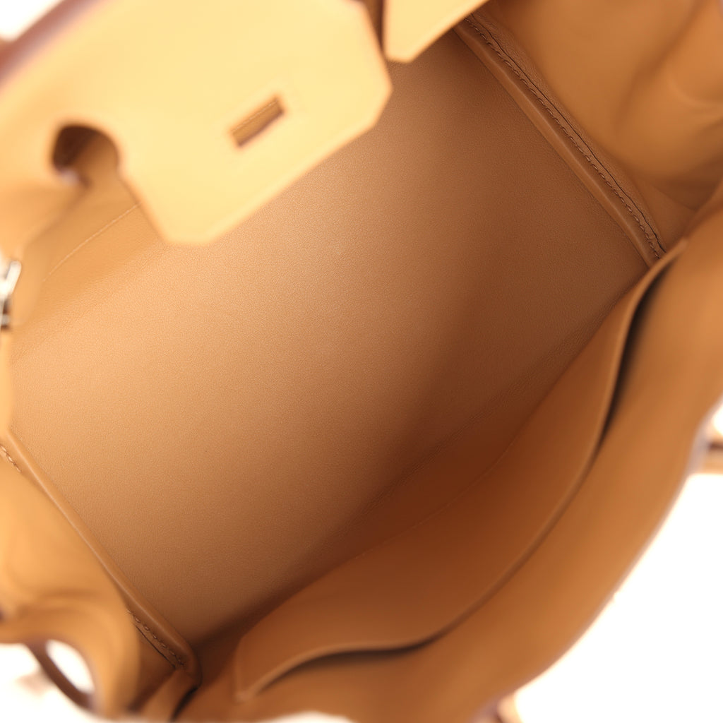 Hermes Birkin 25 Ecru and Beige Toile H Canvas and Biscuit Swift Palladium Hardware - Image 9