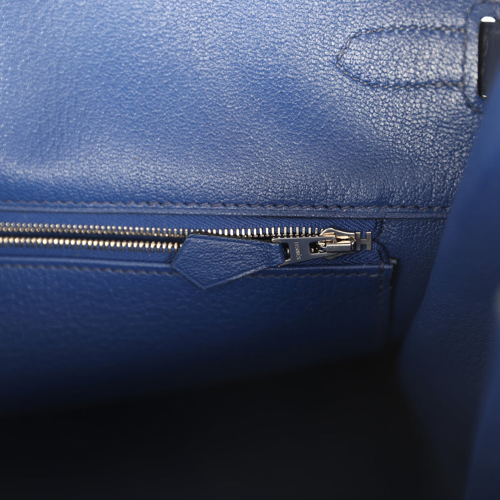 Hermes Special Order (HSS) Birkin 40 Bleu Nuit Verso Togo Palladium Hardware - Image 10
