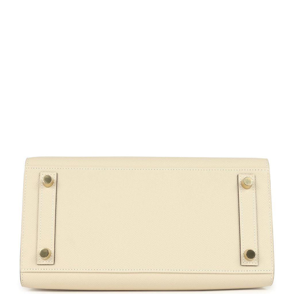 Hermes Special Order (HSS) Birkin Sellier 25 Craie Verso Epsom Brushed Gold Hardware - Image 7