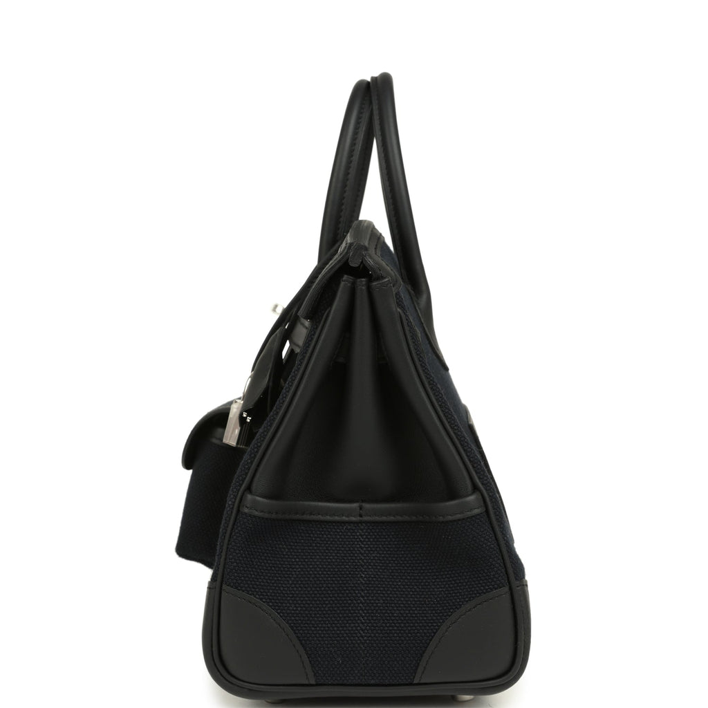 Hermes Birkin 25 Cargo Black Toile Goeland and Black Swift Palladium Hardware - Image 4