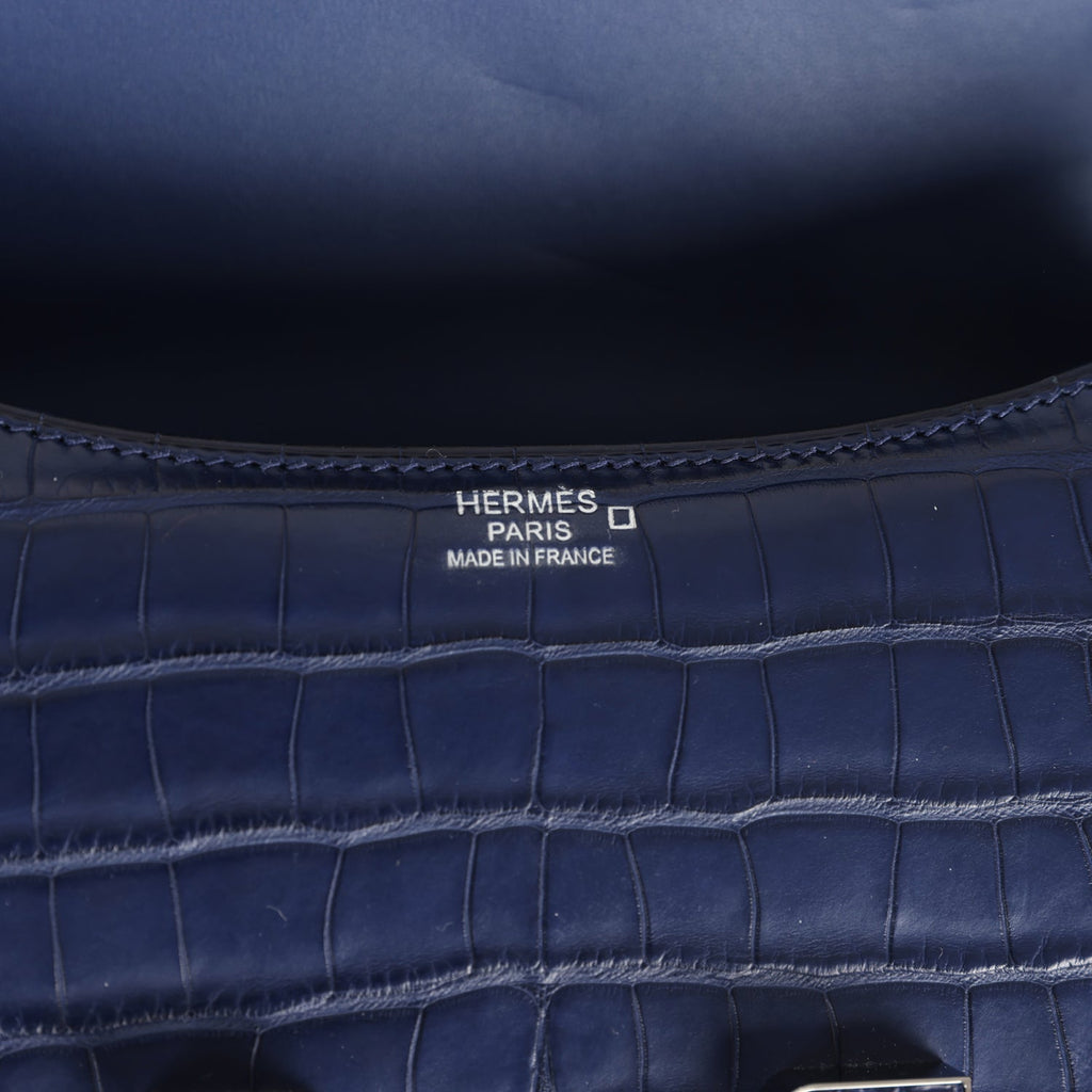 Hermes Constance 1-24 Bleu Saphir Matte Alligator Marquette Palladium Hardware - Image 9