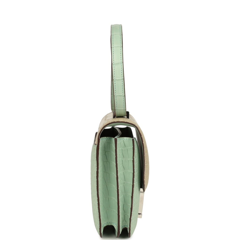 Hermes Constance 18 Vert D’Eau and Trench Matte Alligator Palladium Hardware - Image 4